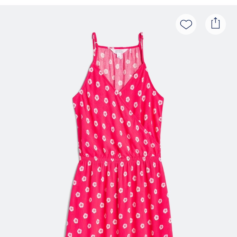 Market & Spruce Red Dress with White Floral Design